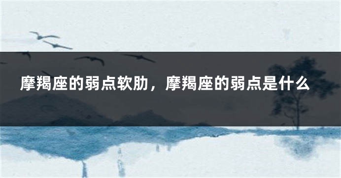 摩羯座的弱点软肋，摩羯座的弱点是什么