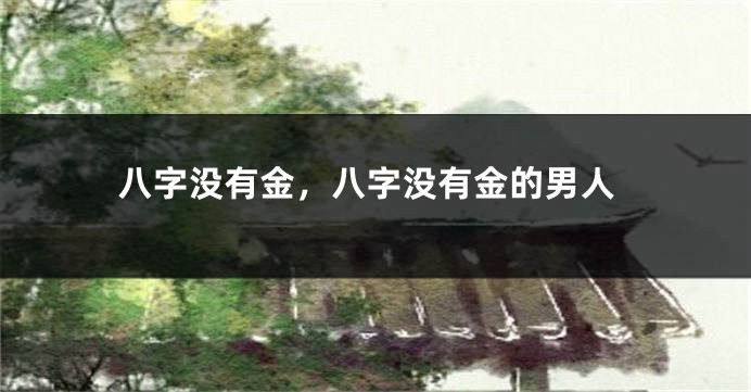 八字没有金,八字没有金的男人