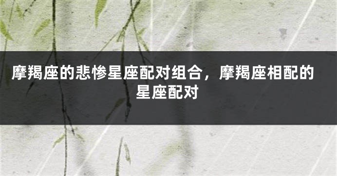 摩羯座的悲惨星座配对组合，摩羯座相配的星座配对