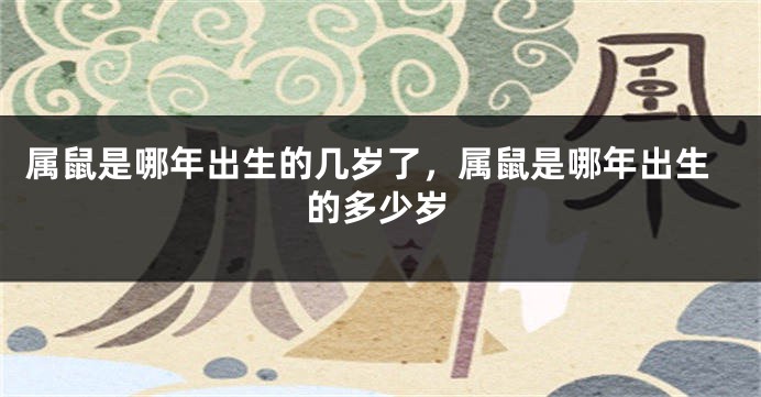 属鼠是哪年出生的几岁了，属鼠是哪年出生的多少岁