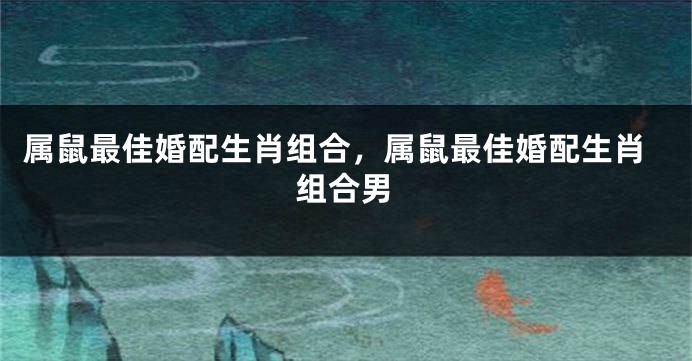 属鼠最佳婚配生肖组合,属鼠最佳婚配生肖组合男