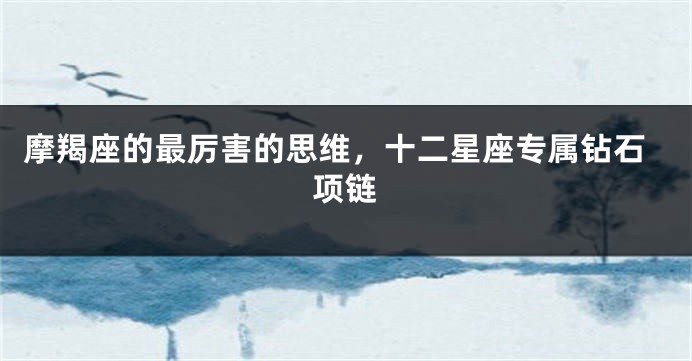 摩羯座的最厉害的思维，十二星座专属钻石项链