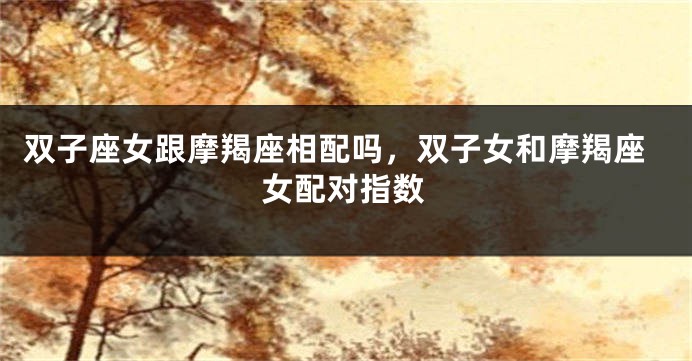 双子座女跟摩羯座相配吗,双子女和摩羯座女配对指数