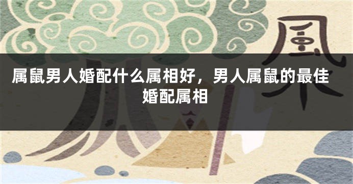 属鼠男人婚配什么属相好，男人属鼠的最佳婚配属相