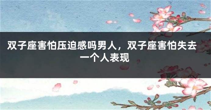 双子座害怕压迫感吗男人，双子座害怕失去一个人表现