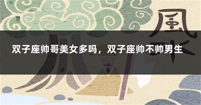 双子座帅哥美女多吗，双子座帅不帅男生