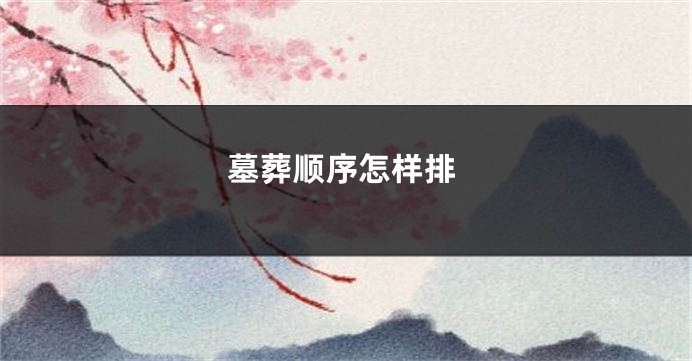 墓葬顺序怎样排