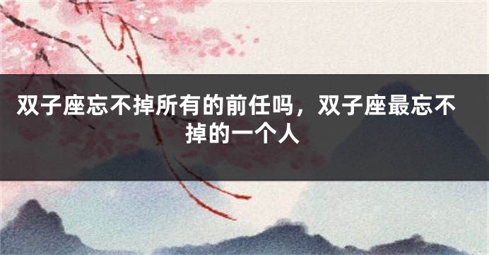 双子座忘不掉所有的前任吗，双子座最忘不掉的一个人