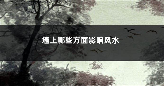 墙上哪些方面影响风水