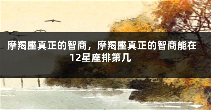 摩羯座真正的智商，摩羯座真正的智商能在12星座排第几