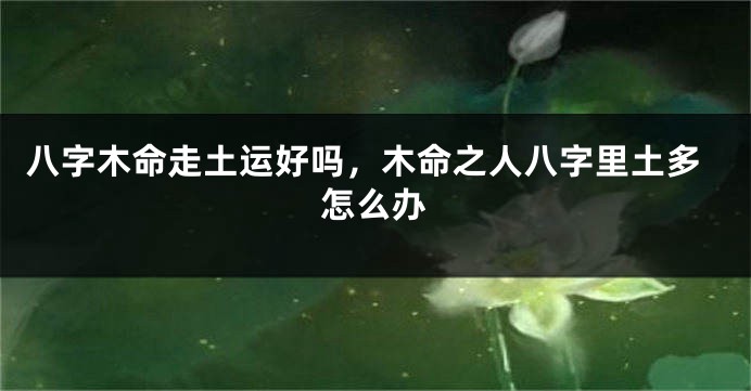 八字木命走土运好吗，木命之人八字里土多怎么办