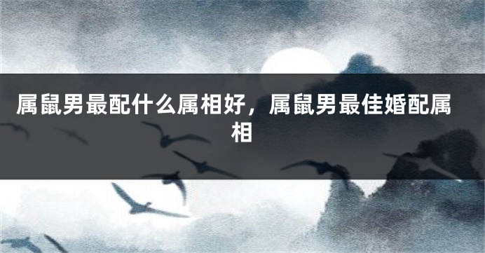属鼠男最配什么属相好,属鼠男最佳婚配属相