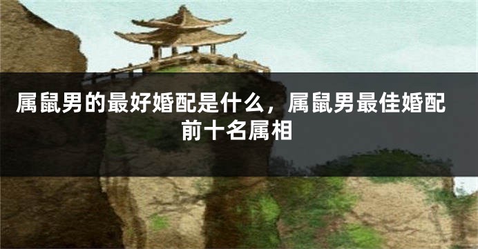 属鼠男的最好婚配是什么，属鼠男最佳婚配前十名属相