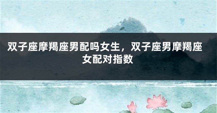 双子座摩羯座男配吗女生，双子座男摩羯座女配对指数