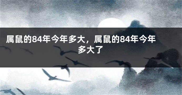 属鼠的84年今年多大,属鼠的84年今年多大了