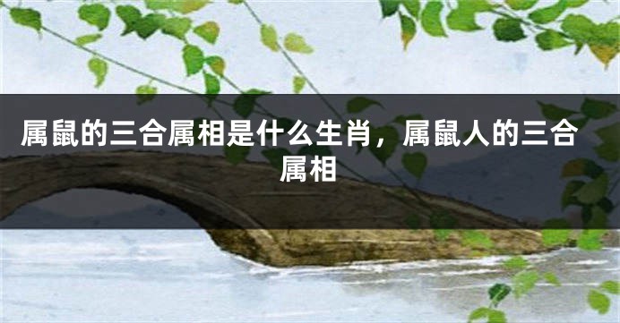 属鼠的三合属相是什么生肖，属鼠人的三合属相