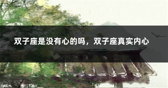 双子座是没有心的吗，双子座真实内心