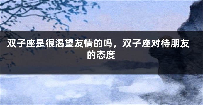 双子座是很渴望友情的吗，双子座对待朋友的态度
