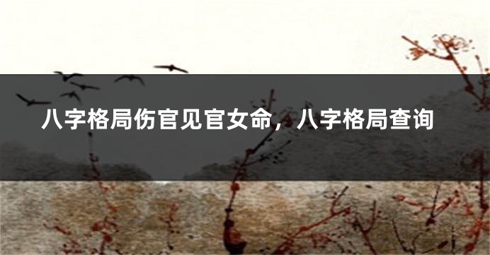 八字格局伤官见官女命，八字格局查询