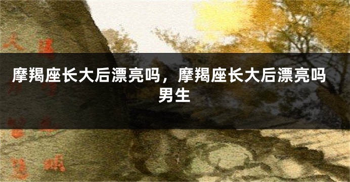 摩羯座长大后漂亮吗，摩羯座长大后漂亮吗男生