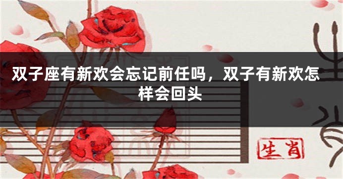 双子座有新欢会忘记前任吗，双子有新欢怎样会回头