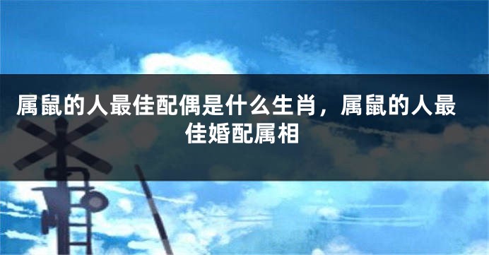 属鼠的人最佳配偶是什么生肖,属鼠的人最佳婚配属相