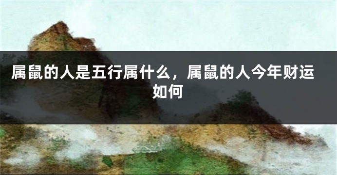 属鼠的人是五行属什么，属鼠的人今年财运如何
