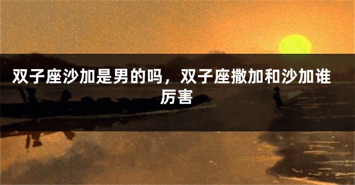 双子座沙加是男的吗，双子座撒加和沙加谁厉害