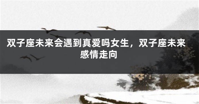 双子座未来会遇到真爱吗女生，双子座未来感情走向