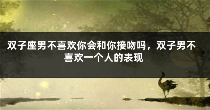 双子座男不喜欢你会和你接吻吗，双子男不喜欢一个人的表现