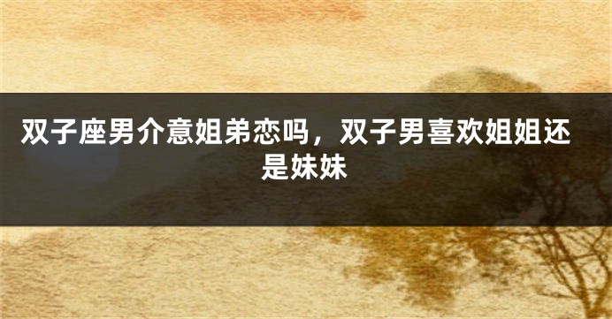 双子座男介意姐弟恋吗，双子男喜欢姐姐还是妹妹