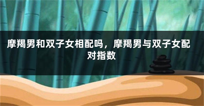摩羯男和双子女相配吗，摩羯男与双子女配对指数