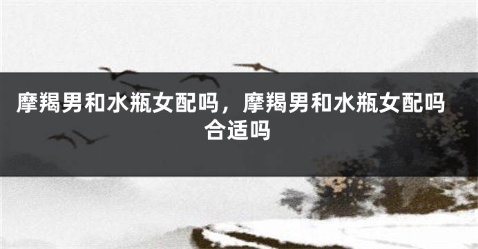 摩羯男和水瓶女配吗，摩羯男和水瓶女配吗合适吗