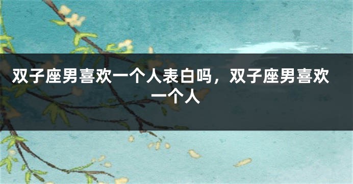 双子座男喜欢一个人表白吗，双子座男喜欢一个人