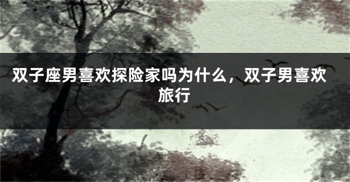 双子座男喜欢探险家吗为什么，双子男喜欢旅行