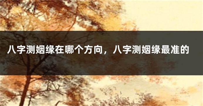 八字测姻缘在哪个方向,八字测姻缘最准的