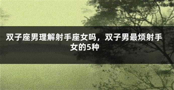 双子座男理解射手座女吗，双子男最烦射手女的5种