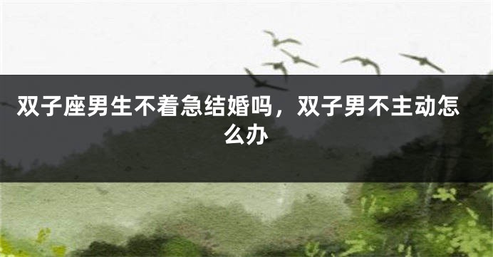 双子座男生不着急结婚吗，双子男不主动怎么办