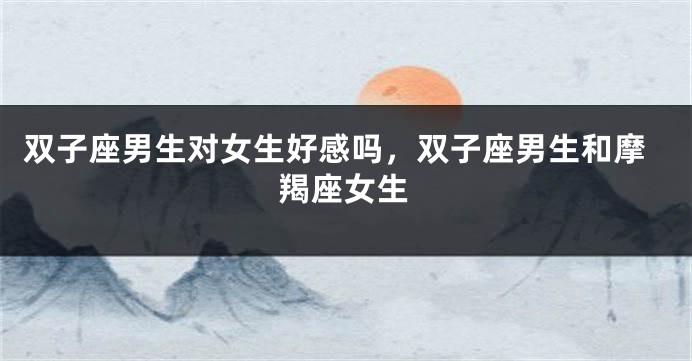 双子座男生对女生好感吗，双子座男生和摩羯座女生