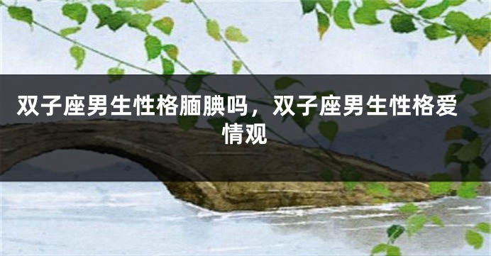 双子座男生性格腼腆吗，双子座男生性格爱情观