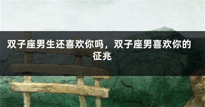 双子座男生还喜欢你吗，双子座男喜欢你的征兆