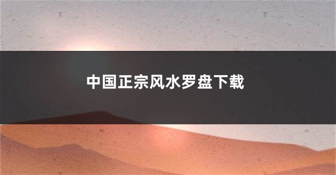 中国正宗风水罗盘下载