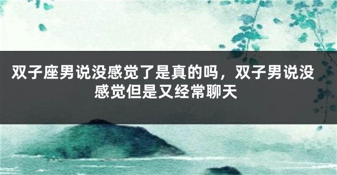 双子座男说没感觉了是真的吗，双子男说没感觉但是又经常聊天