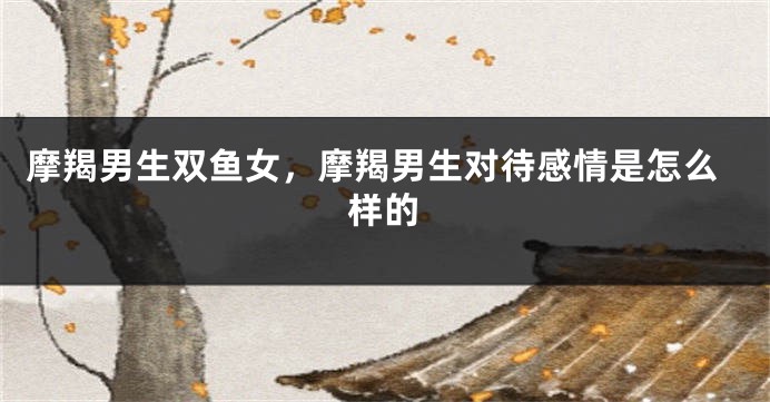 摩羯男生双鱼女，摩羯男生对待感情是怎么样的
