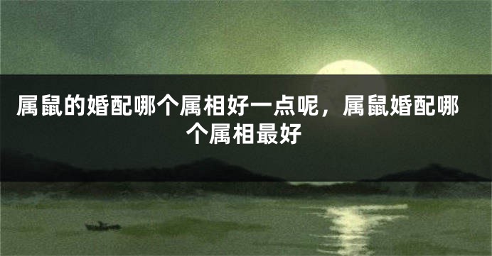 属鼠的婚配哪个属相好一点呢，属鼠婚配哪个属相最好
