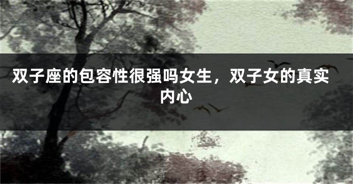 双子座的包容性很强吗女生，双子女的真实内心