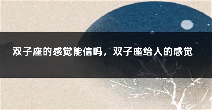 双子座的感觉能信吗，双子座给人的感觉