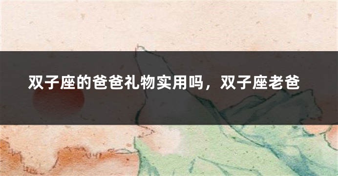 双子座的爸爸礼物实用吗，双子座老爸