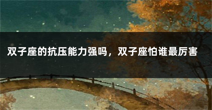 双子座的抗压能力强吗，双子座怕谁最厉害