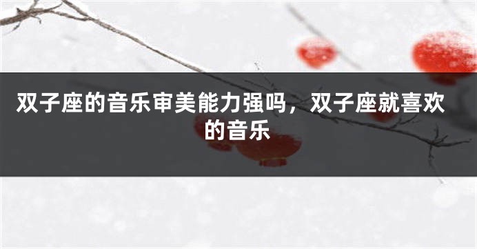 双子座的音乐审美能力强吗，双子座就喜欢的音乐